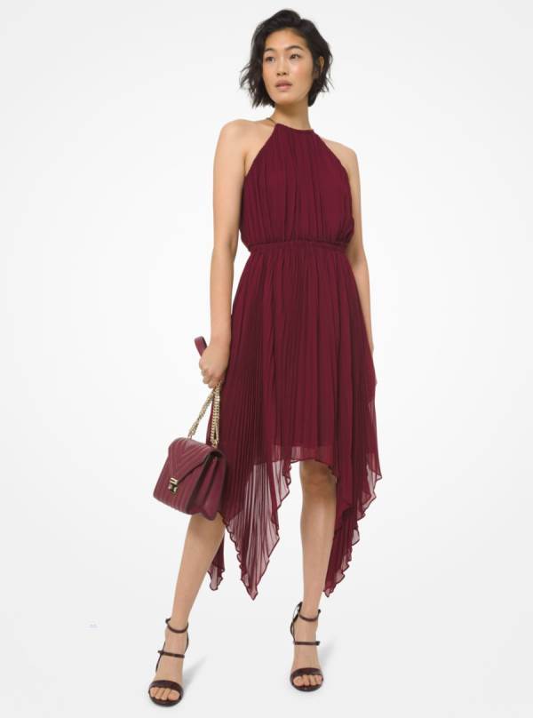 Damske Saty Michael Kors Georgette Handkerchief Bordove - Oblecenie Michael Kors Slevy | XGBUR-1432